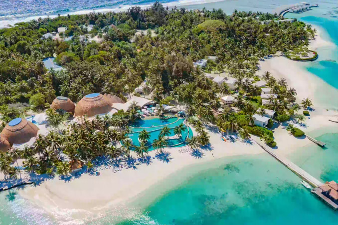 Beachfront view of Holiday Inn Resort Kandooma Maldives