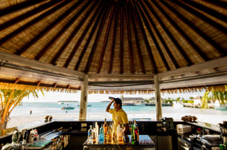 Beachfront bar at Holiday Inn Resort Kandooma Maldives