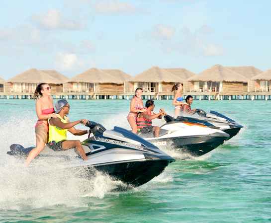 Group enjoying jet ski ride with Incentive Tours In Maldives